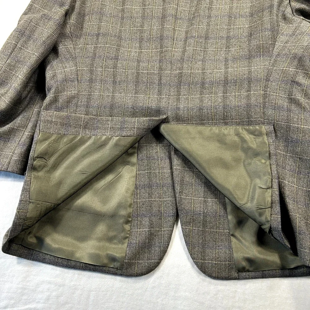 Joseph & Feiss Blazer Mens‎ 42S Brown Plaid Lambswool Suit Sport Coat Jacket